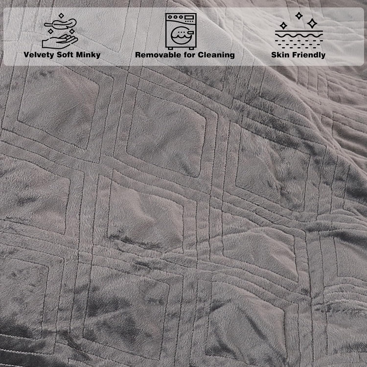 Weighted Blanket 20lbs 80x87 King Size Luxury Weighted Blankets for Adults High Breathability Heavy Blanket Soft Warm Cotton Material with Removable Duvet Cover Included