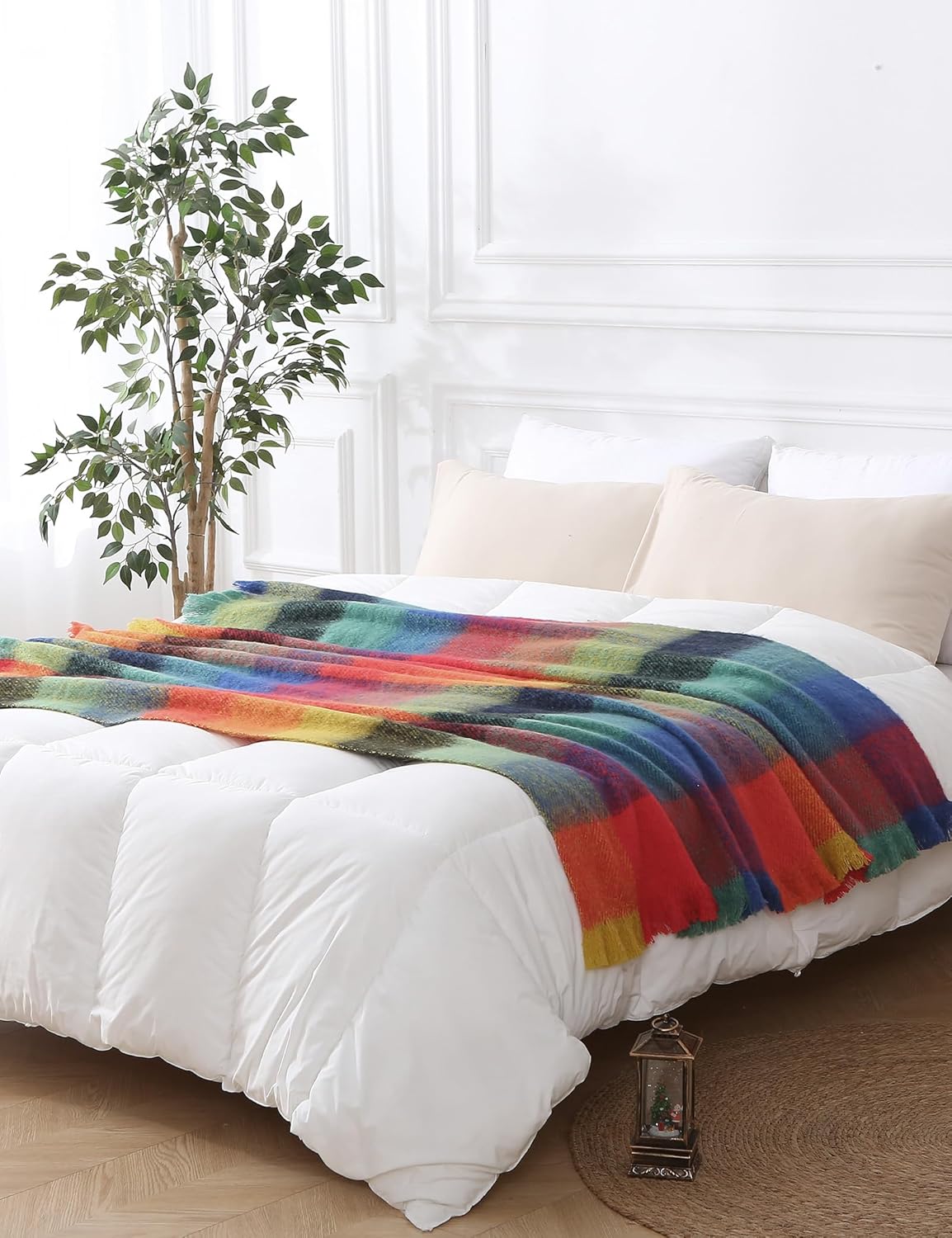 ZonLi Brown Throw Blanket 50quot x 60quot Fall Decorative Classic Blankets with Tassel for Couch Bed Sofa Chair Outdoor Cozy Warm Lightweight Blankets BrownChristmas Colorful