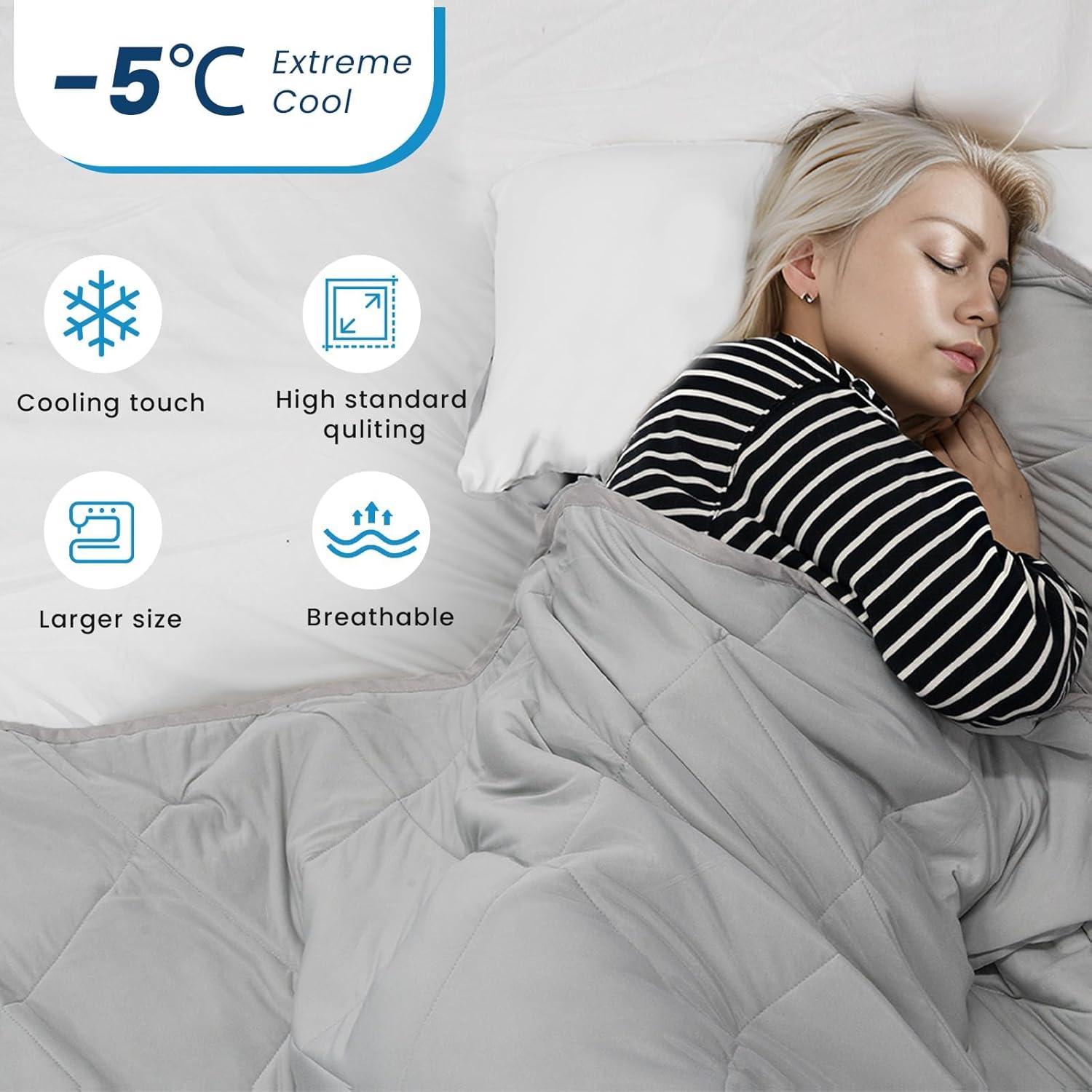 ZonLi Cooling Blanket for Hot Sleepers ampamp Night Sweats  Lightweight King Size Cooling Blanket  QMax ampgt04  Stay Cool All NightBeachside Village 90quotx108quotGrey Checkered