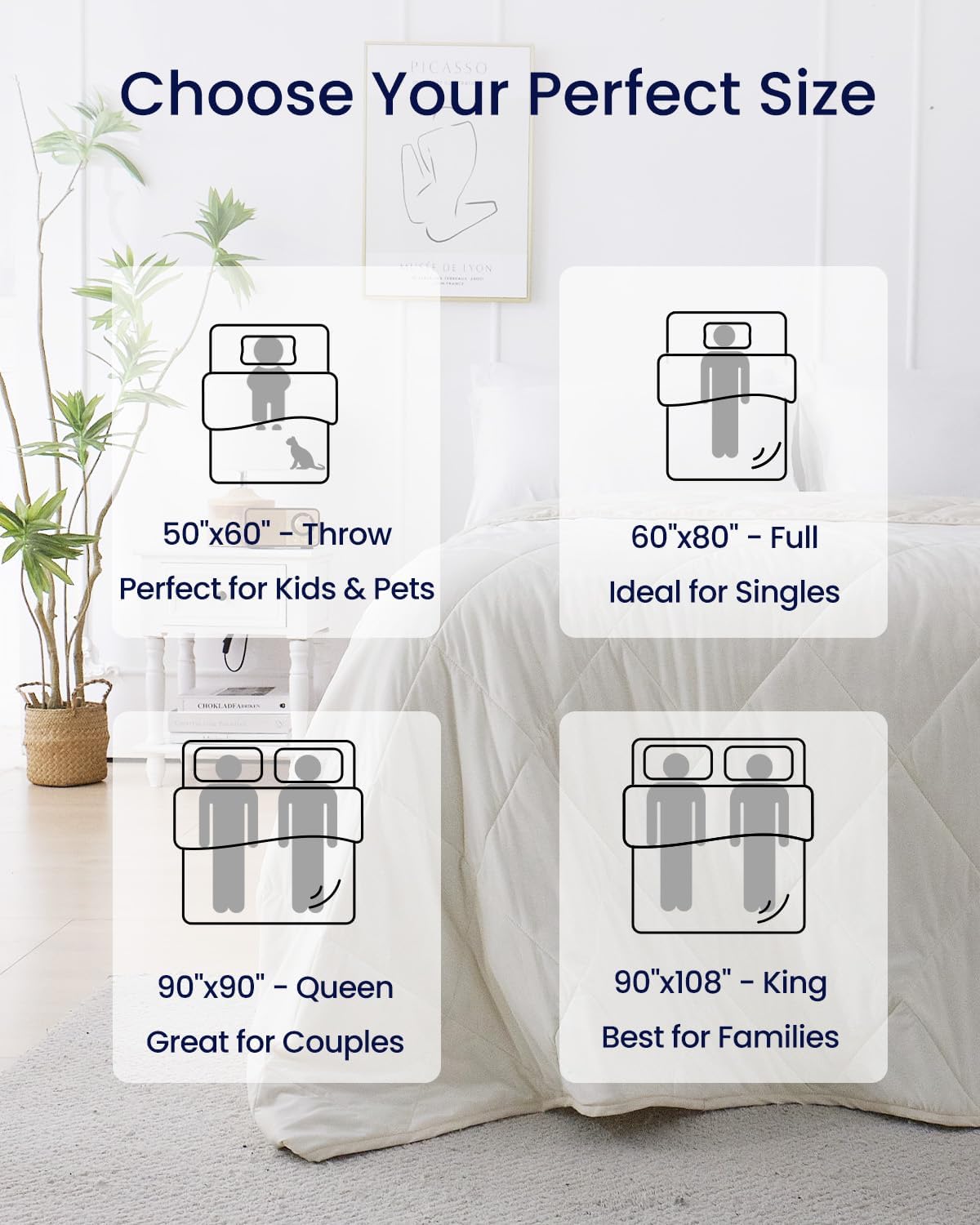 ZonLi Cooling Blanket for Hot Sleepers ampamp Night Sweats  Lightweight King Size Cooling Blanket  QMax ampgt04  Stay Cool All NightBeachside Village 90quotx108quotPlatinum