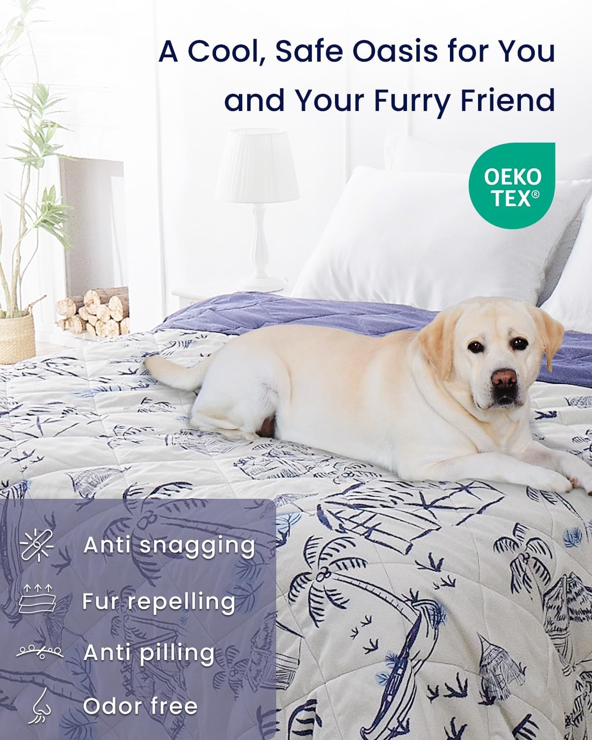 ZonLi Cooling Blanket for Hot Sleepers ampamp Night Sweats  Lightweight King Size Cooling Blanket  QMax ampgt04  Stay Cool All NightBeachside Village 90quotx108quotBeachside Village