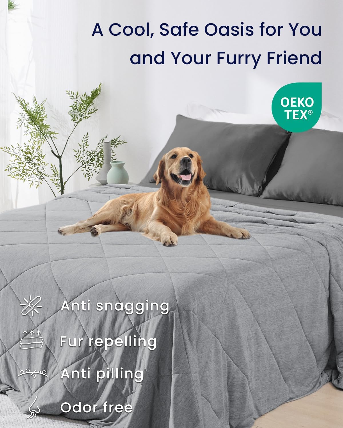 ZonLi Cooling Blanket for Hot Sleepers ampamp Night Sweats  Lightweight King Size Cooling Blanket  QMax ampgt04  Stay Cool All NightBeachside Village 90quotx108quotMixed Grey