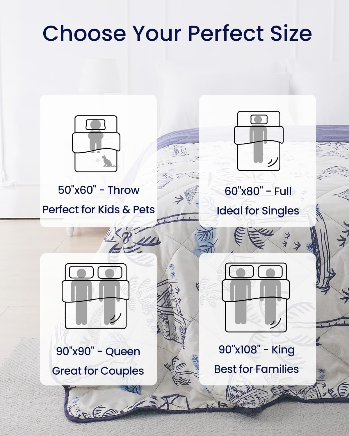ZonLi Cooling Blanket for Hot Sleepers ampamp Night Sweats  Lightweight King Size Cooling Blanket  QMax ampgt04  Stay Cool All NightBeachside Village 90quotx108quotBeachside Village