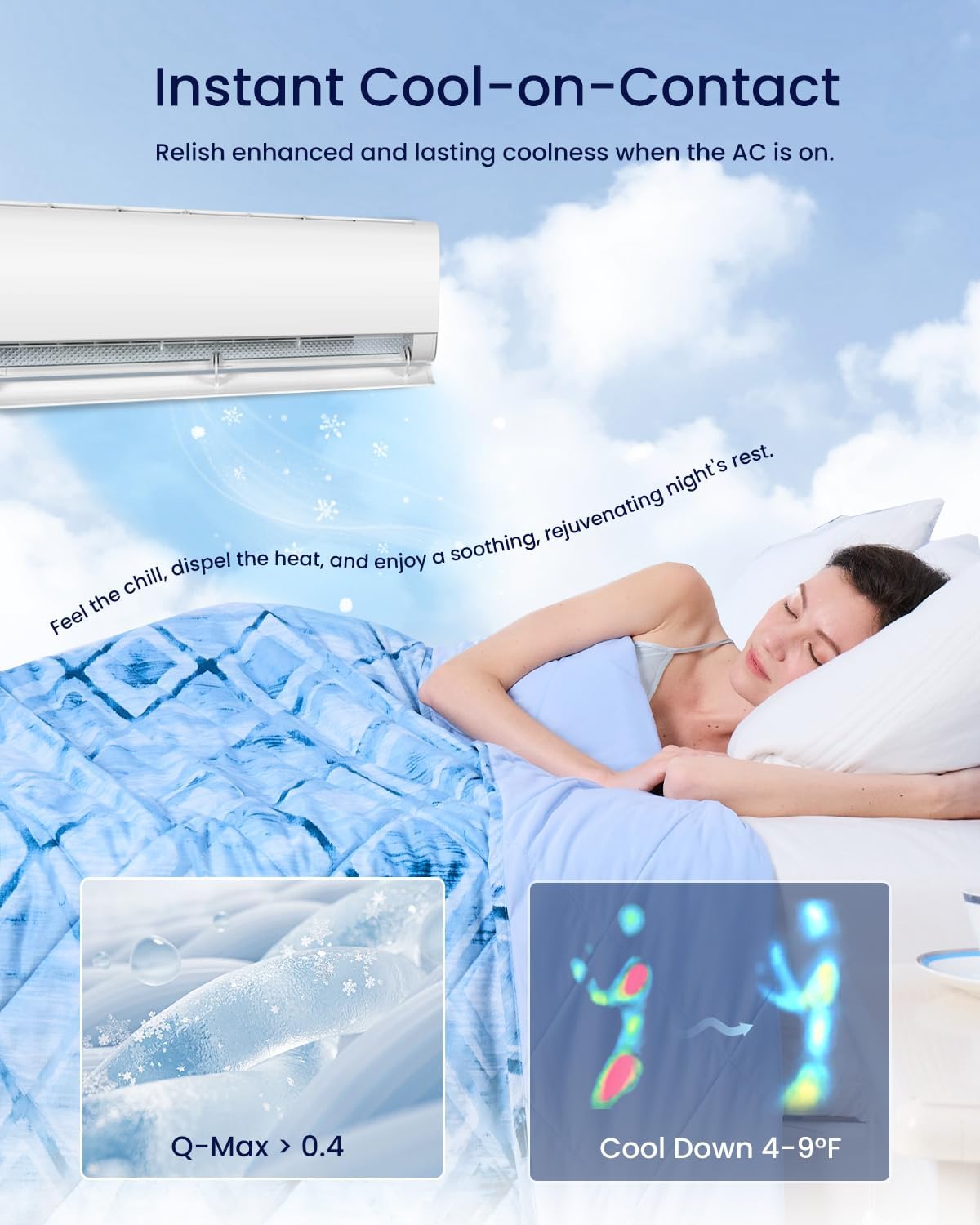 ZonLi Cooling BlanketKing Size Cooling Blanket with Breathable Fabric QMaxampgt04 Perfect for Hot Sleepers Relief from Night Sweats and Insomnia Ideal for Summer ampamp Warm ClimateRhombus Lattice