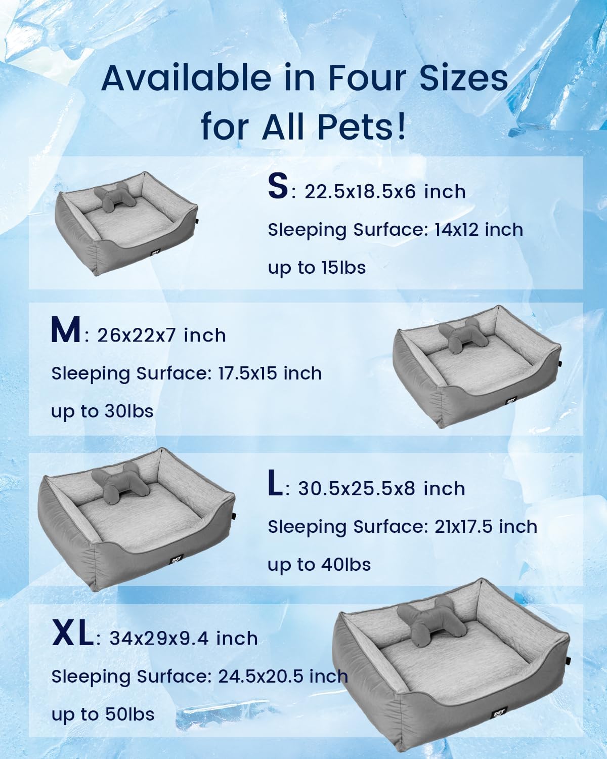 ZonLi Dog Cooling Mat 36quot x 23quotMedium Cooling Pad Reversible Cool ampamp Warm Pet Cool Mats for Dog and Cat use in Crate Kennel Bed Sofa Machine Washable Durable NonGel Glacial GreyGrey