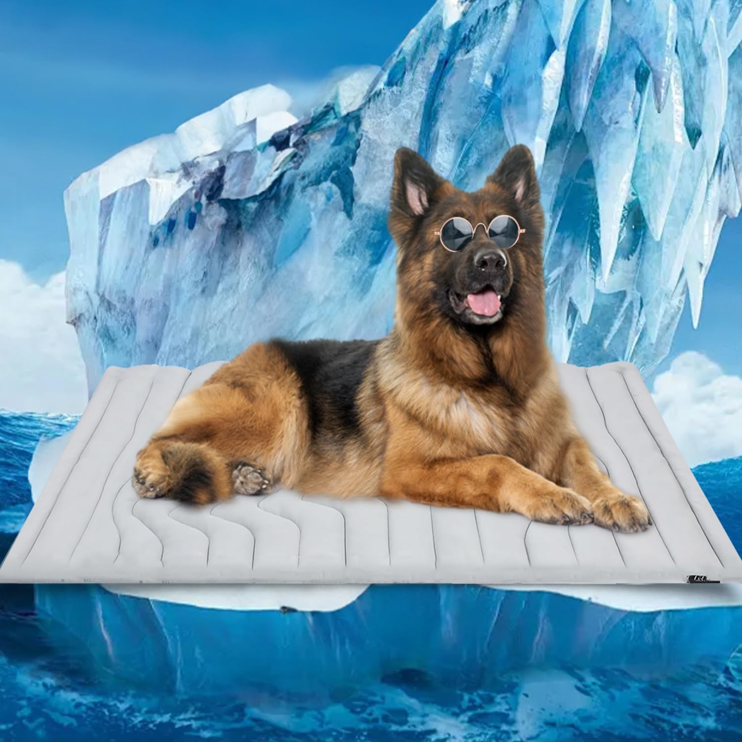 ZonLi Dog Cooling Mat 36quot x 23quotMedium Cooling Pad Reversible Cool ampamp Warm Pet Cool Mats for Dog and Cat use in Crate Kennel Bed Sofa Machine Washable Durable NonGel Glacial GreyGlacial Grey