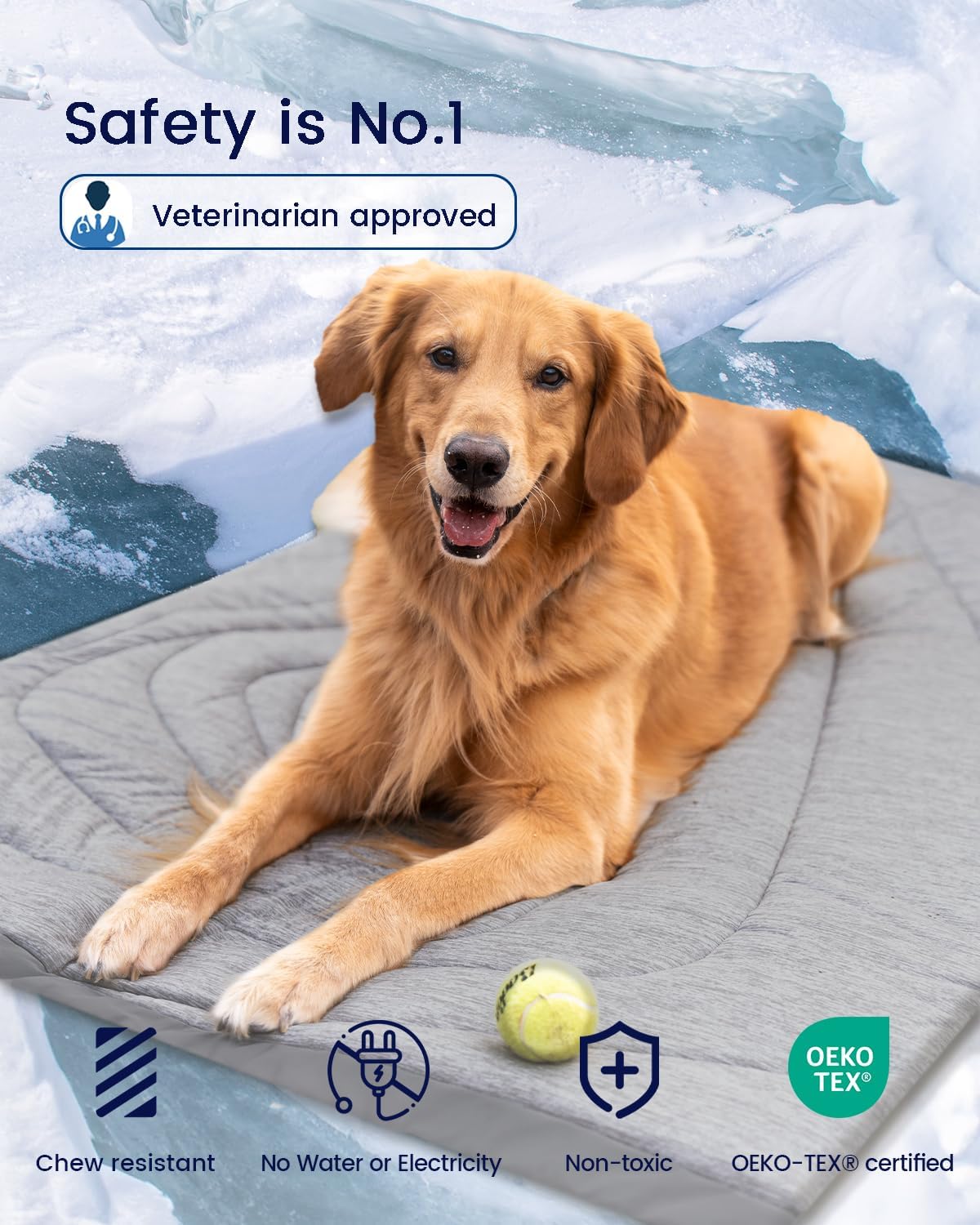 ZonLi Dog Cooling Mat 36quot x 23quotMedium Cooling Pad Reversible Cool ampamp Warm Pet Cool Mats for Dog and Cat use in Crate Kennel Bed Sofa Machine Washable Durable NonGel Glacial GreyPebble Gray