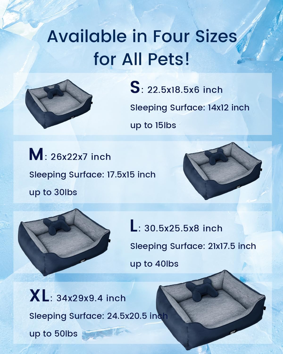 ZonLi Dog Cooling Mat 36quot x 23quotMedium Cooling Pad Reversible Cool ampamp Warm Pet Cool Mats for Dog and Cat use in Crate Kennel Bed Sofa Machine Washable Durable NonGel Glacial GreyNavy Blue
