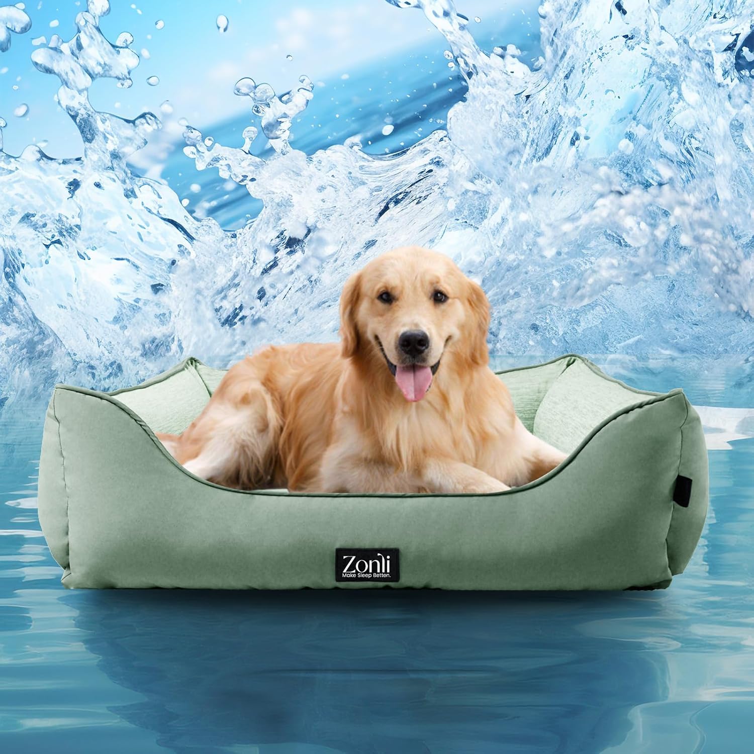 ZonLi Dog Cooling Mat 59quot x 40quotExtra Large Cooling Pad Reversible Cool ampamp Warm Pet Cool Mats for Dog and Cat use in Crate Kennel Bed Sofa Machine Washable NonGel Glacial GreyGreen