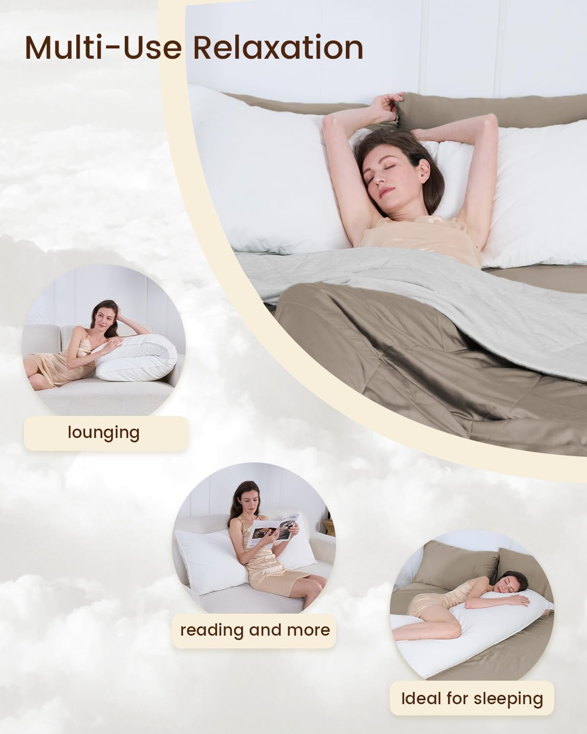 ZonLi Fluffy Body Pillow Full Body Pillows for Adults Long Pillow for Sleeping with Removable Cover and Adjustable Filling for Side Sleeper ampamp PregnancyLarge and Firm Pillow Machine WashableGreyLinen White