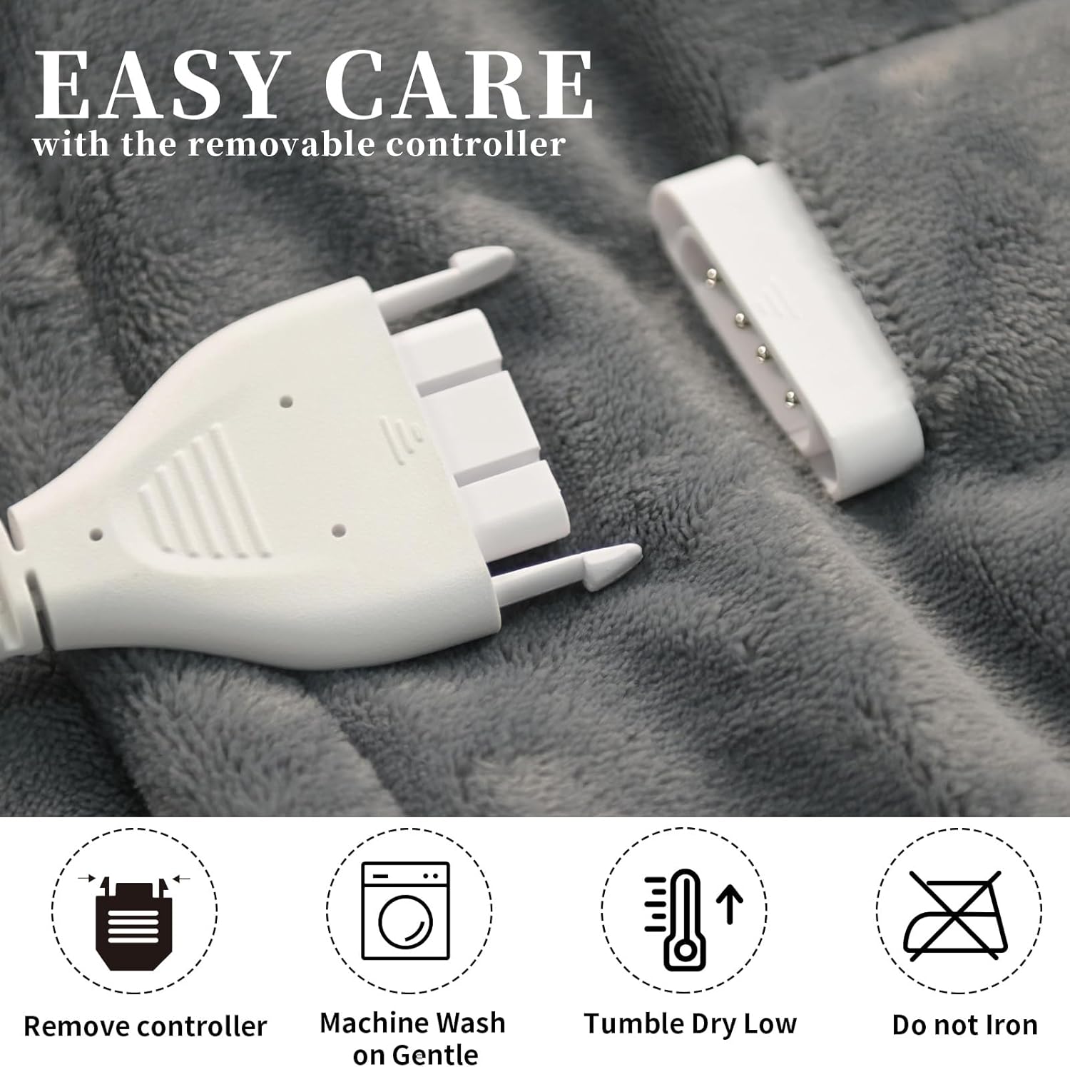 ZonLi Heated Throw Blanket Electric Blanket Throw with 6 Heating Levels ampamp 110H Auto OffMachine Washable Soft Flannel Heating Blanket for Bedroom Office CouchETL CertifiedGrey50quot 60quotGrey
