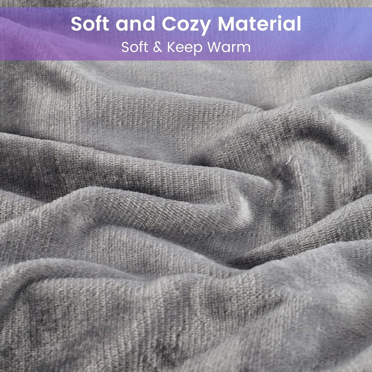 ZonLi Heated Weighted Blanket 60x80 Queen Size 20lbs Weighted Electric Blanket for Adults 10 Heating Levels Soft Comfort Flannel Fleece Heavy Electric Blanket with Glass Beads GreyGrey