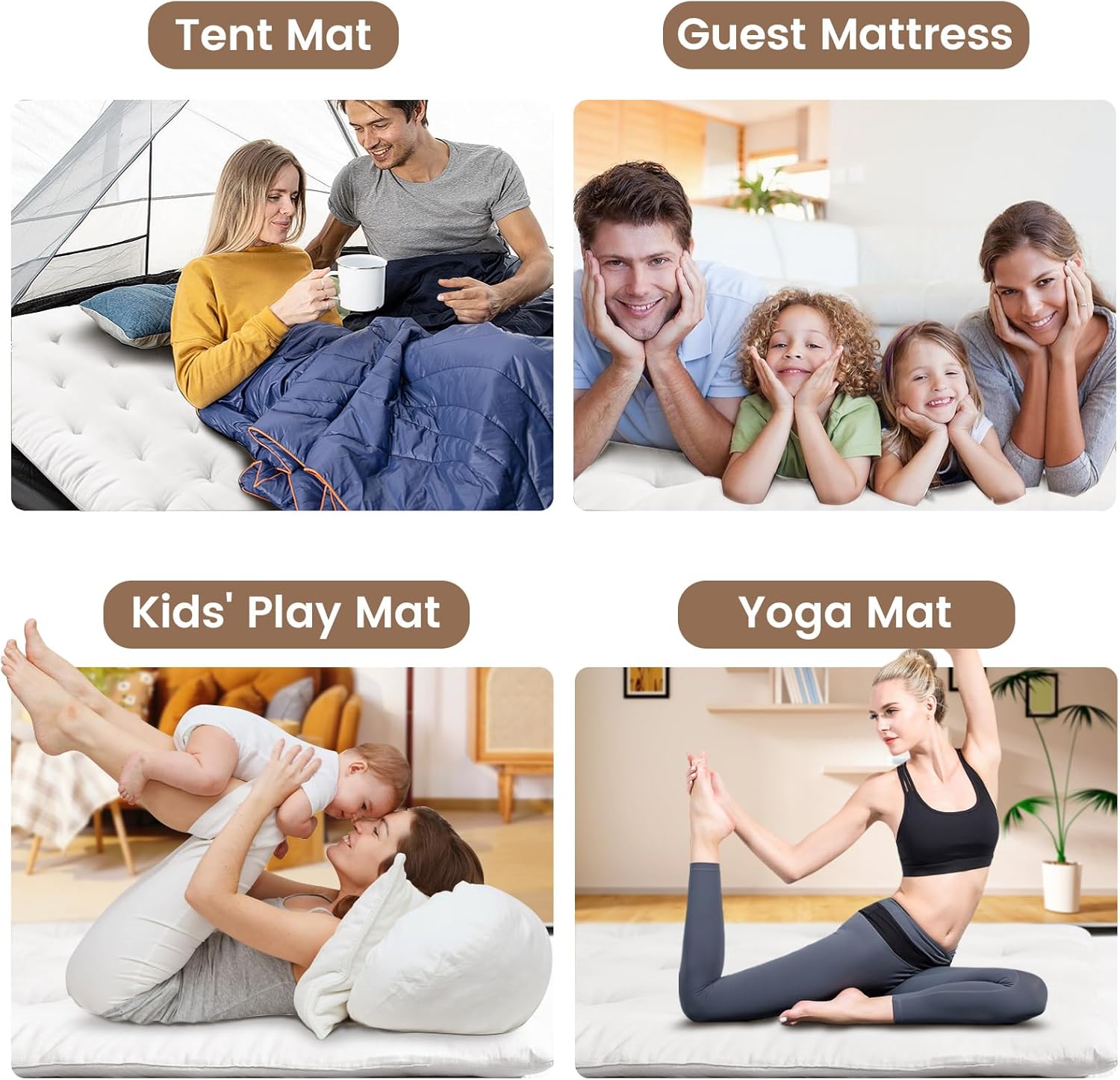 ZonLi Japanese Floor Futon Mattress Full Size 54quotx 80quot100 Cotton 25 Thicken Tatami MattressFoldable Sleeping PadPortable Dormitory Tatami MatRoll Up Floor Lounger Bed for Adult Light GreyWhite