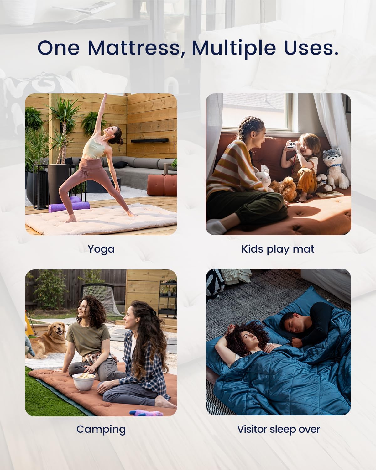 ZonLi Japanese Floor Futon Mattress Full Size 54quotx 80quot100 Cotton 25 Thicken Tatami MattressFoldable Sleeping PadPortable Dormitory Tatami MatRoll Up Floor Lounger Bed for Adult Light GreyKhaki