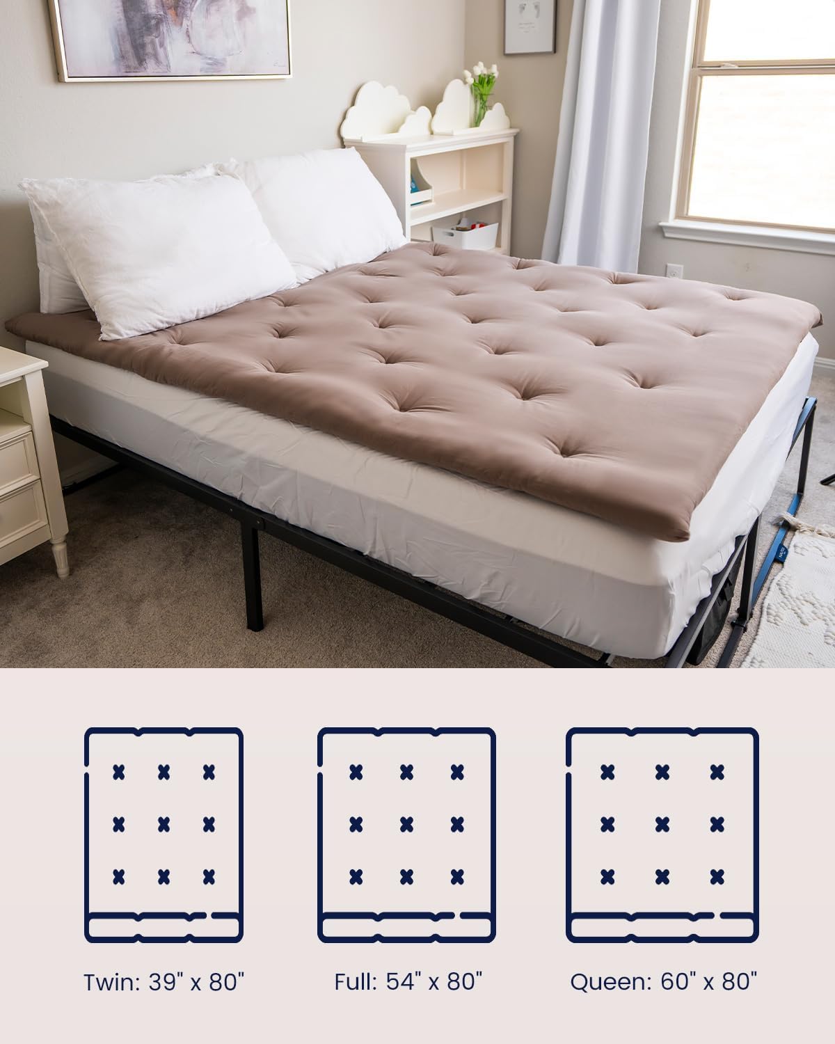 ZonLi Japanese Floor Futon Mattress Full Size 54quotx 80quot100 Cotton 25 Thicken Tatami MattressFoldable Sleeping PadPortable Dormitory Tatami MatRoll Up Floor Lounger Bed for Adult Light GreyGrey
