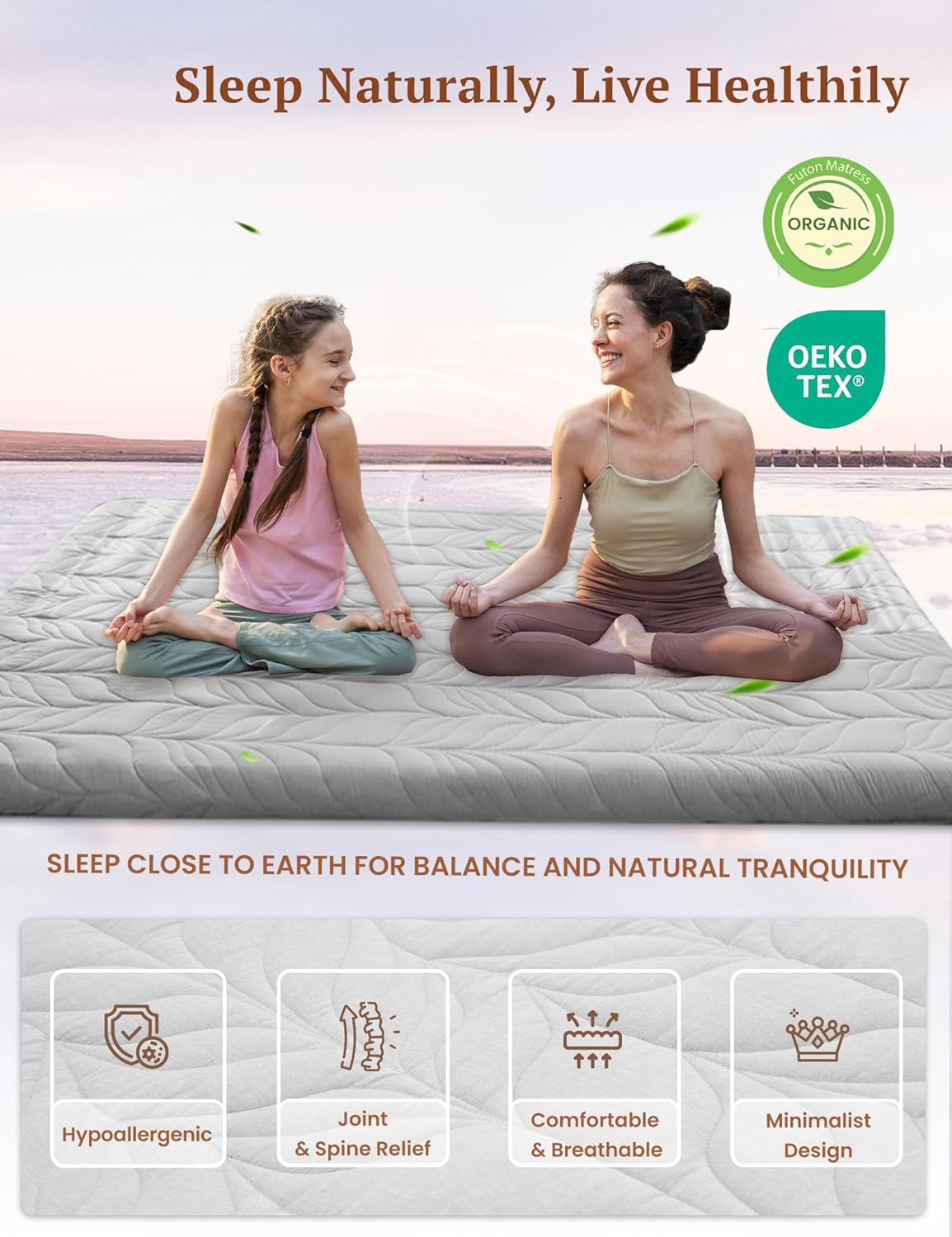 ZonLi Japanese Floor Mattress Futon Mattress Full Size Thicken Roll Up Tatami Mat w 100 Cotton Washable Cover Portable ampamp Foldable Floor Bed Mattress for Sleeping Dormitory Adult Kids CoffeeGrey