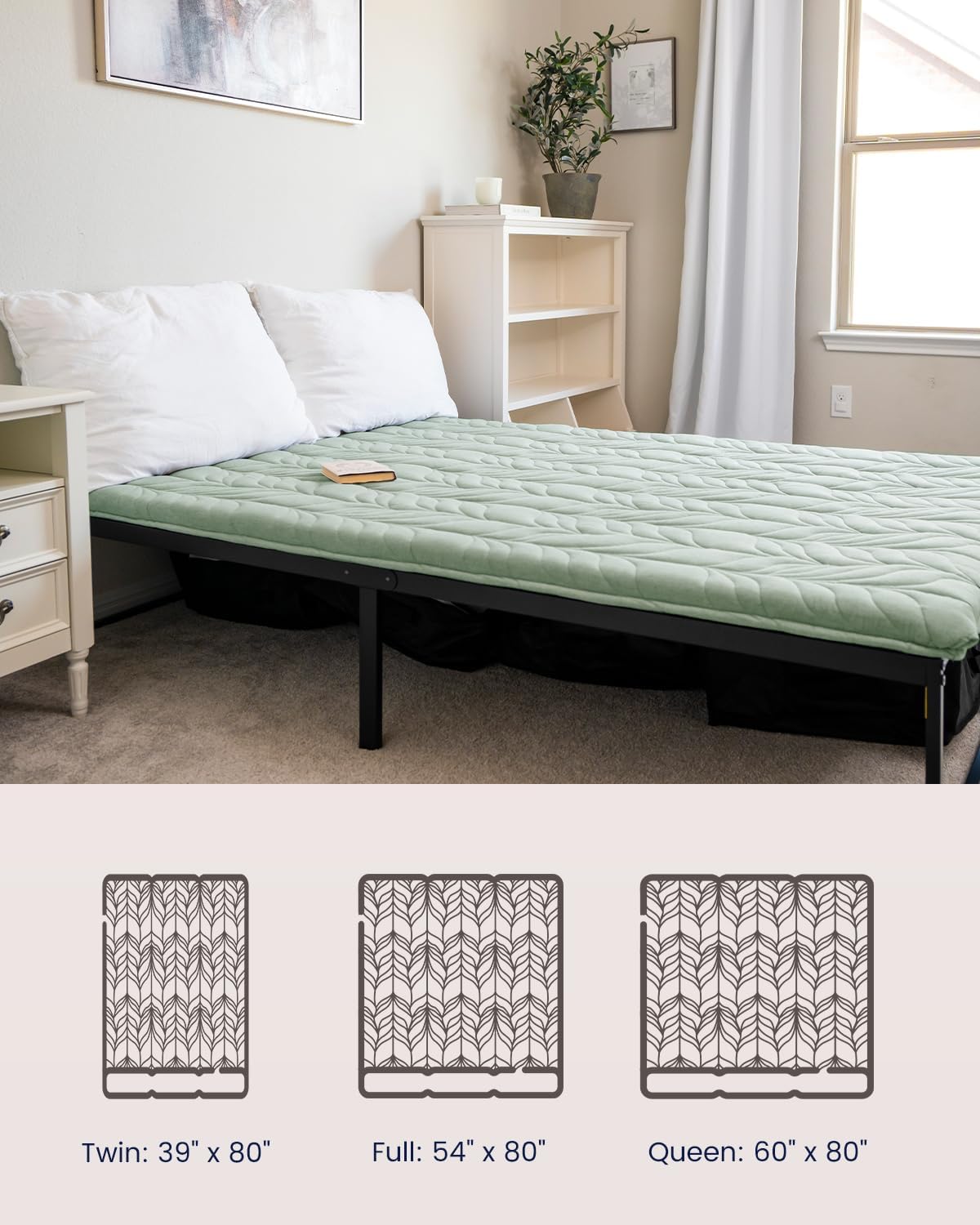 ZonLi Japanese Floor Mattress Futon Mattress Full Size Thicken Roll Up Tatami Mat w 100 Cotton Washable Cover Portable ampamp Foldable Floor Bed Mattress for Sleeping Dormitory Adult Kids CoffeeGreen