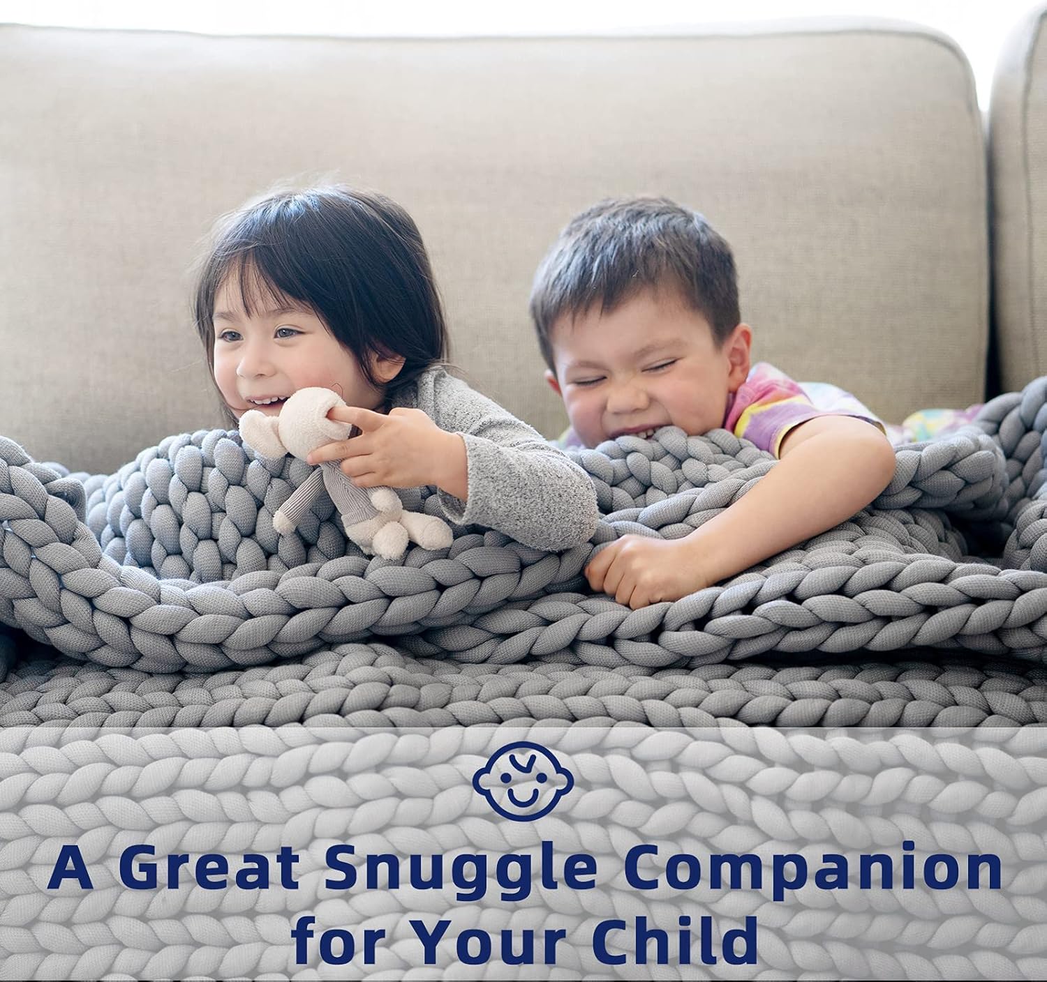 ZonLi Knitted Weighted Blanket 60x8015 poundsHandmade Chunky Knitted Throw Blanket Queen Size for SleepHome Decor for Sofa Bed Suit for AdultsGrey