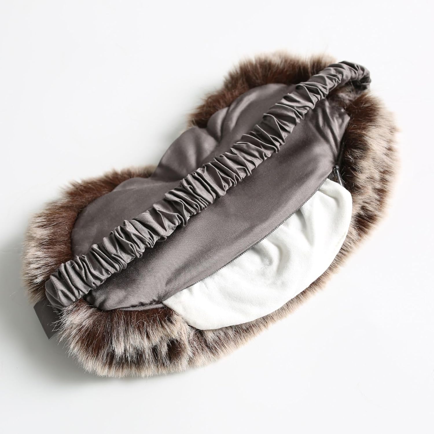 ZonLi TempControlled Faux Fur Weighted Eye Pillow SkinFriendly Inner Hot or Cold Pack for Stress Relief Sleep Travel and MeditationCoffee