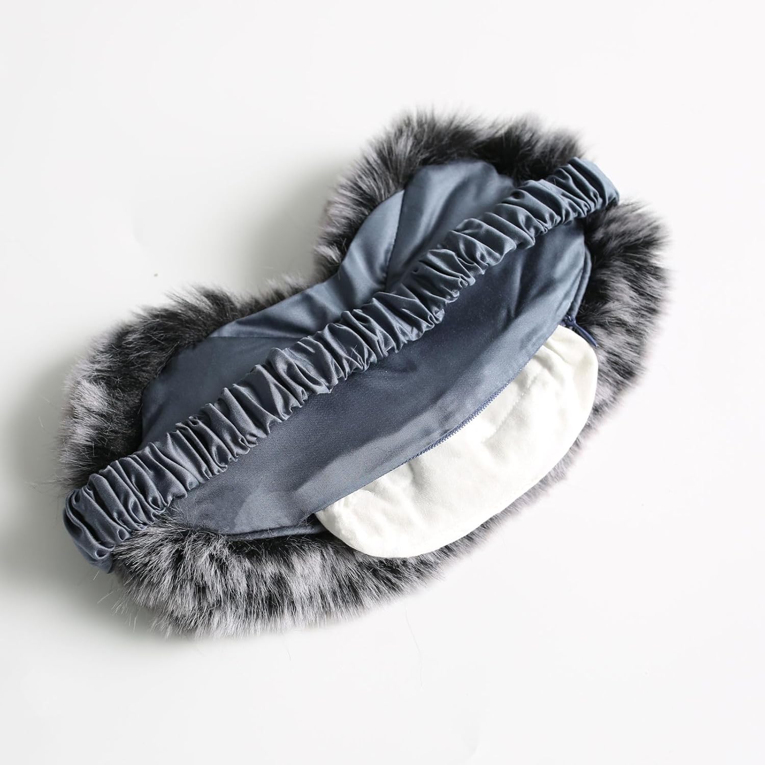 ZonLi TempControlled Faux Fur Weighted Eye Pillow SkinFriendly Inner Hot or Cold Pack for Stress Relief Sleep Travel and MeditationFoggy Blue