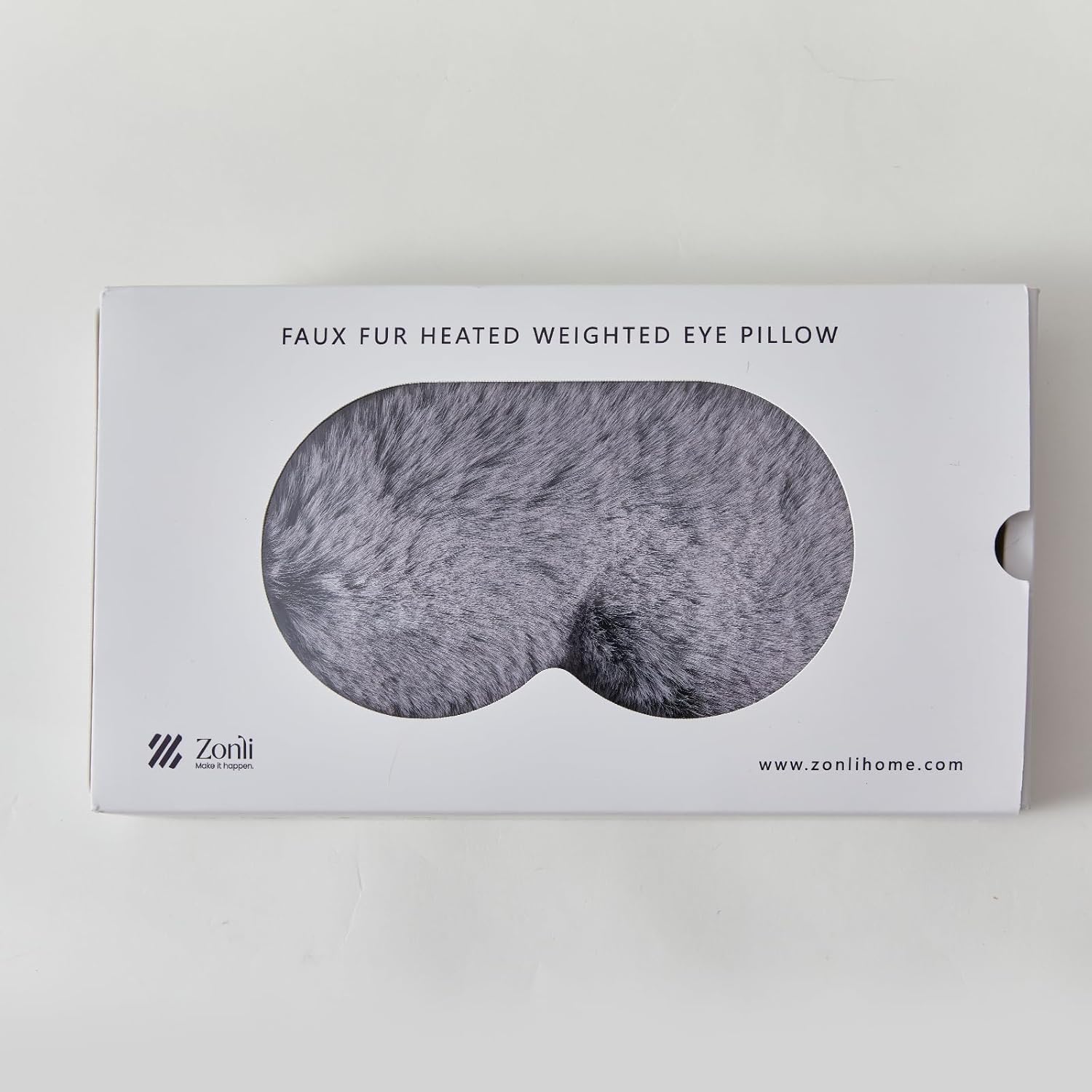 ZonLi TempControlled Faux Fur Weighted Eye Pillow SkinFriendly Inner Hot or Cold Pack for Stress Relief Sleep Travel and MeditationFoggy Blue