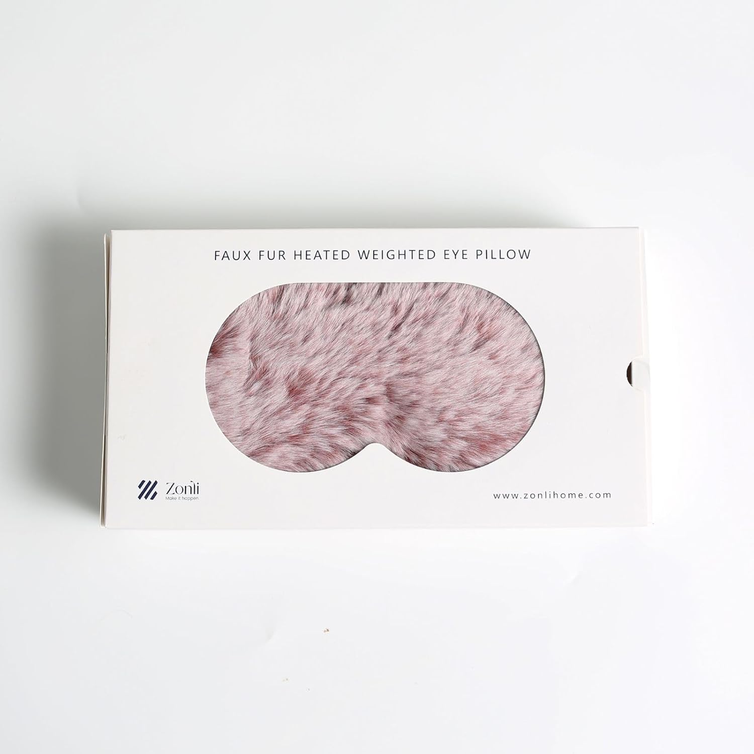 ZonLi TempControlled Faux Fur Weighted Eye Pillow SkinFriendly Inner Hot or Cold Pack for Stress Relief Sleep Travel and MeditationPink