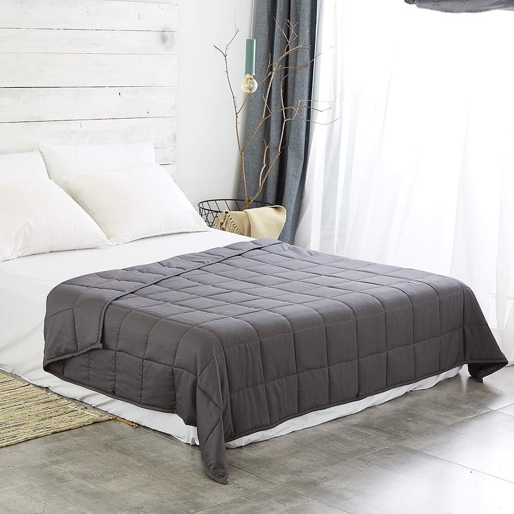 ZonLi Weighted Blanket 60x80 20lbs Queen Size Dark Grey for Adults High Breathability Heavy Blanket Soft Material with Premium Glass BeadsDark Grey