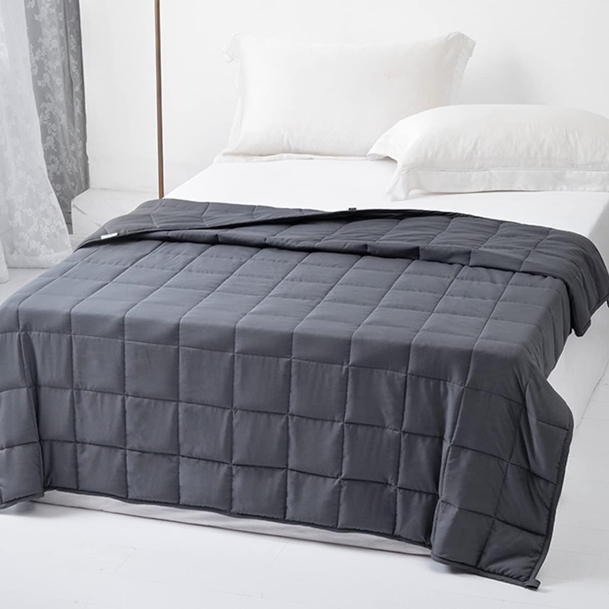 ZonLi Weighted Blanket 60x80 20lbs Queen Size Dark Grey for Adults High Breathability Heavy Blanket Soft Material with Premium Glass BeadsDark Grey