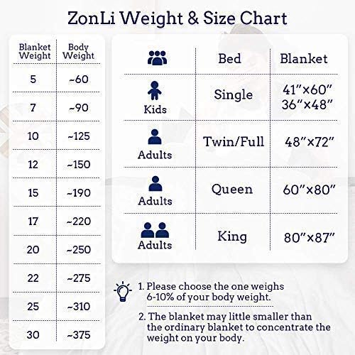ZonLi Weighted Blanket 60x80 20lbs Queen Size Dark Grey for Adults High Breathability Heavy Blanket Soft Material with Premium Glass BeadsDark Grey