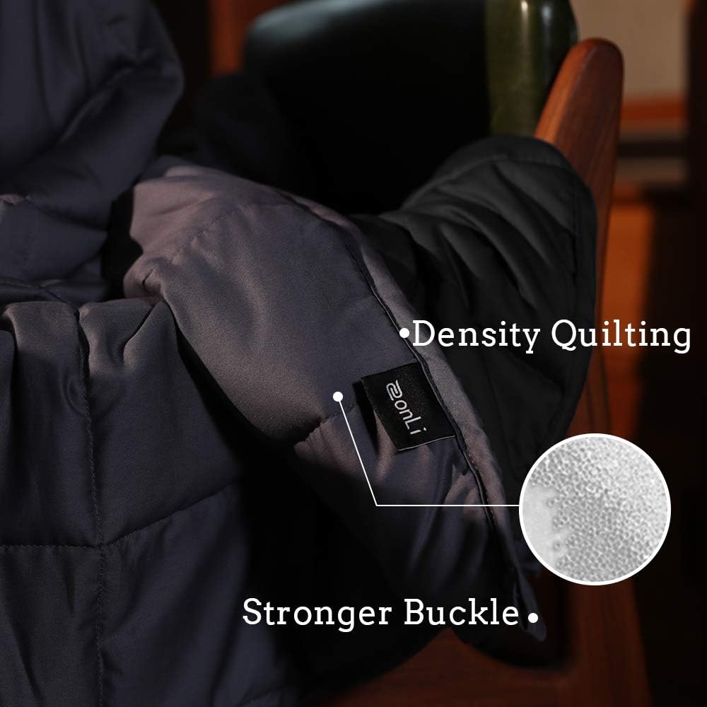 ZonLi Weighted Blanket 60x80 20lbs Queen Size Dark Grey for Adults High Breathability Heavy Blanket Soft Material with Premium Glass BeadsGreyBlack