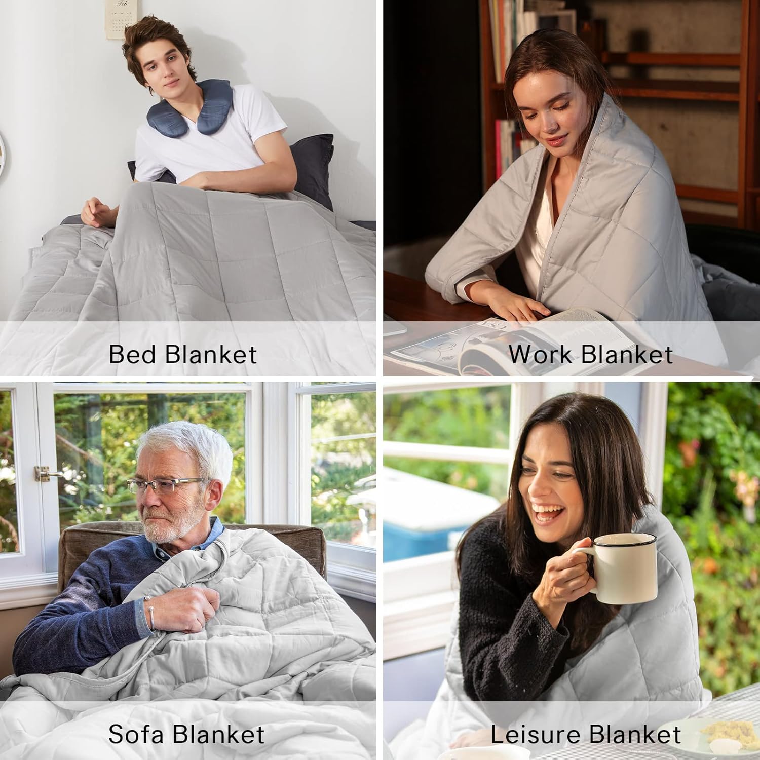 ZonLi Weighted Blanket 60x80 20lbs Queen Size Dark Grey for Adults High Breathability Heavy Blanket Soft Material with Premium Glass BeadsLight Grey