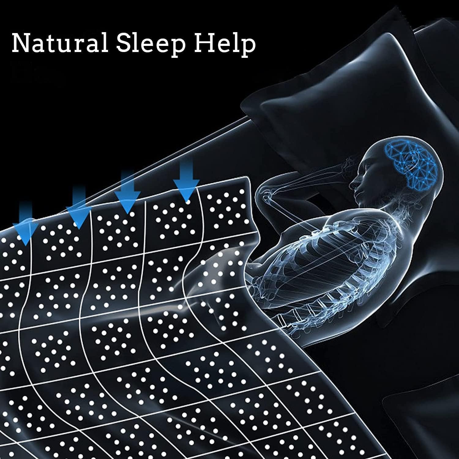 ZonLi Weighted Blanket 60x80 20lbs Queen Size Dark Grey for Adults High Breathability Heavy Blanket Soft Material with Premium Glass BeadsNavy Blue