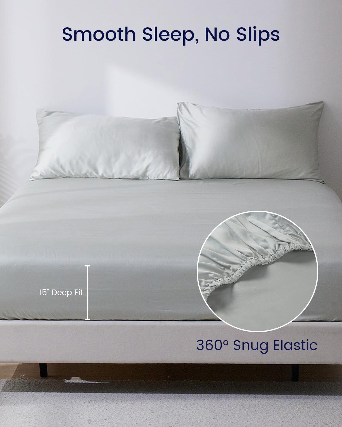 ZonLi ZMagic Cooling Bundle Comforter  Cooling Fitted Sheet  Pillowcase Iceberg Green Queen