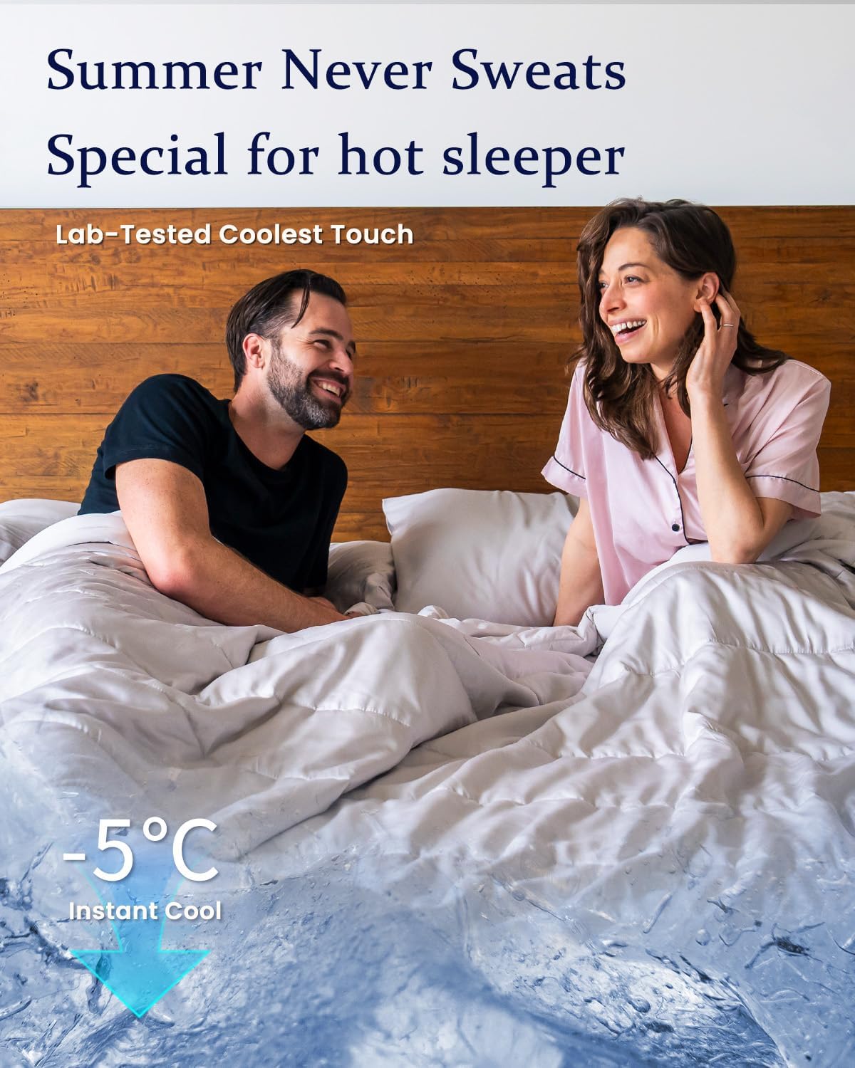 ZonLi ZMagic Cooling Comforter Hypoallergenic Bamboo Viscose Lightweight Breathable Soft Summer Blanket for Hot Sleepers Quickly Cooling Quilt for Night Sweats Iceberg Green Twin 60quotx80quot02  Misty Gray