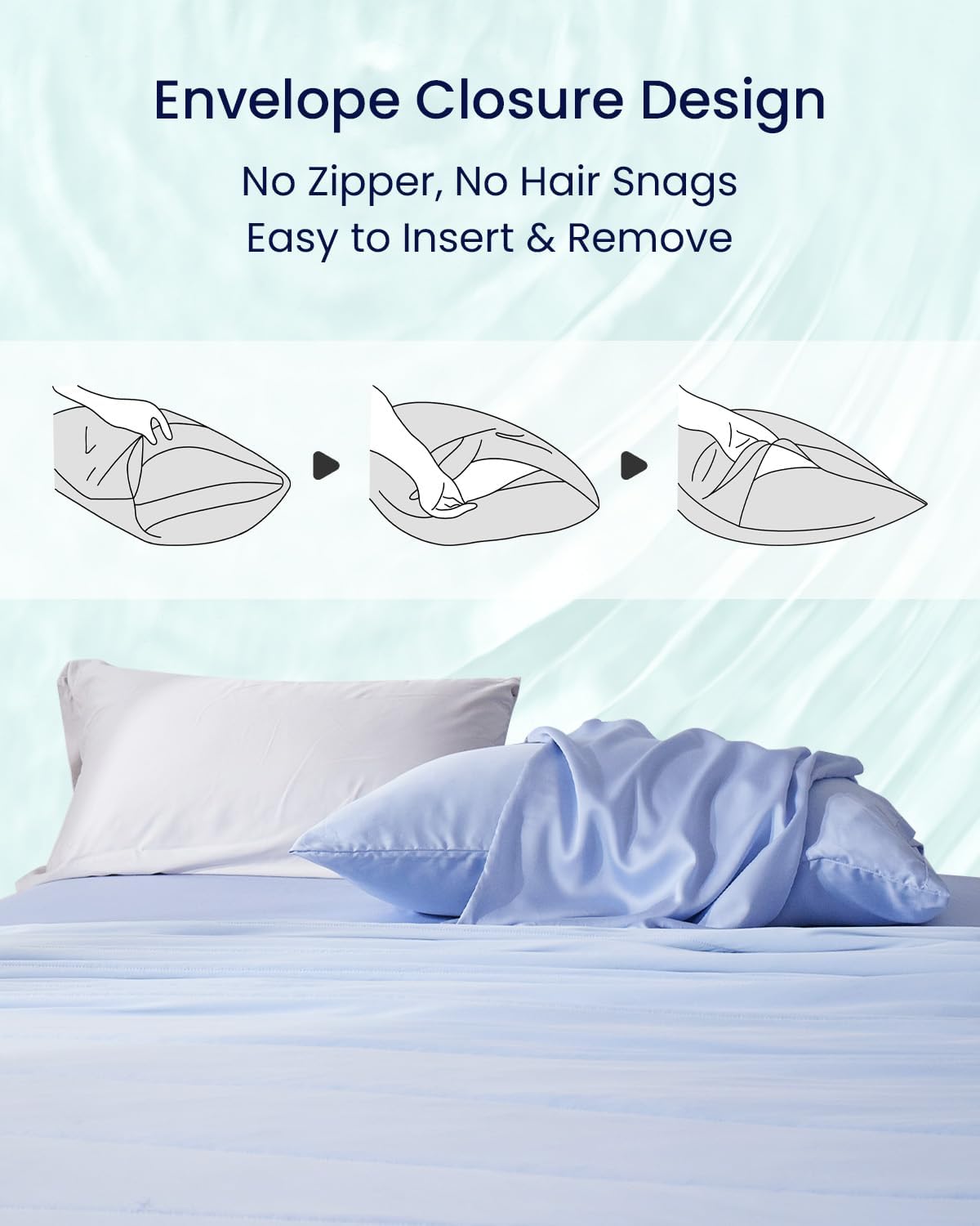ZonLi ZMagic Cooling Pillow Cases King Size Set of 2 Viscose Derived from BambooSilky Soft Breathable Cold Pillow Covers Cooling Pillowcases for Hair and Skin 20x36 Inches07  Skyway Blue