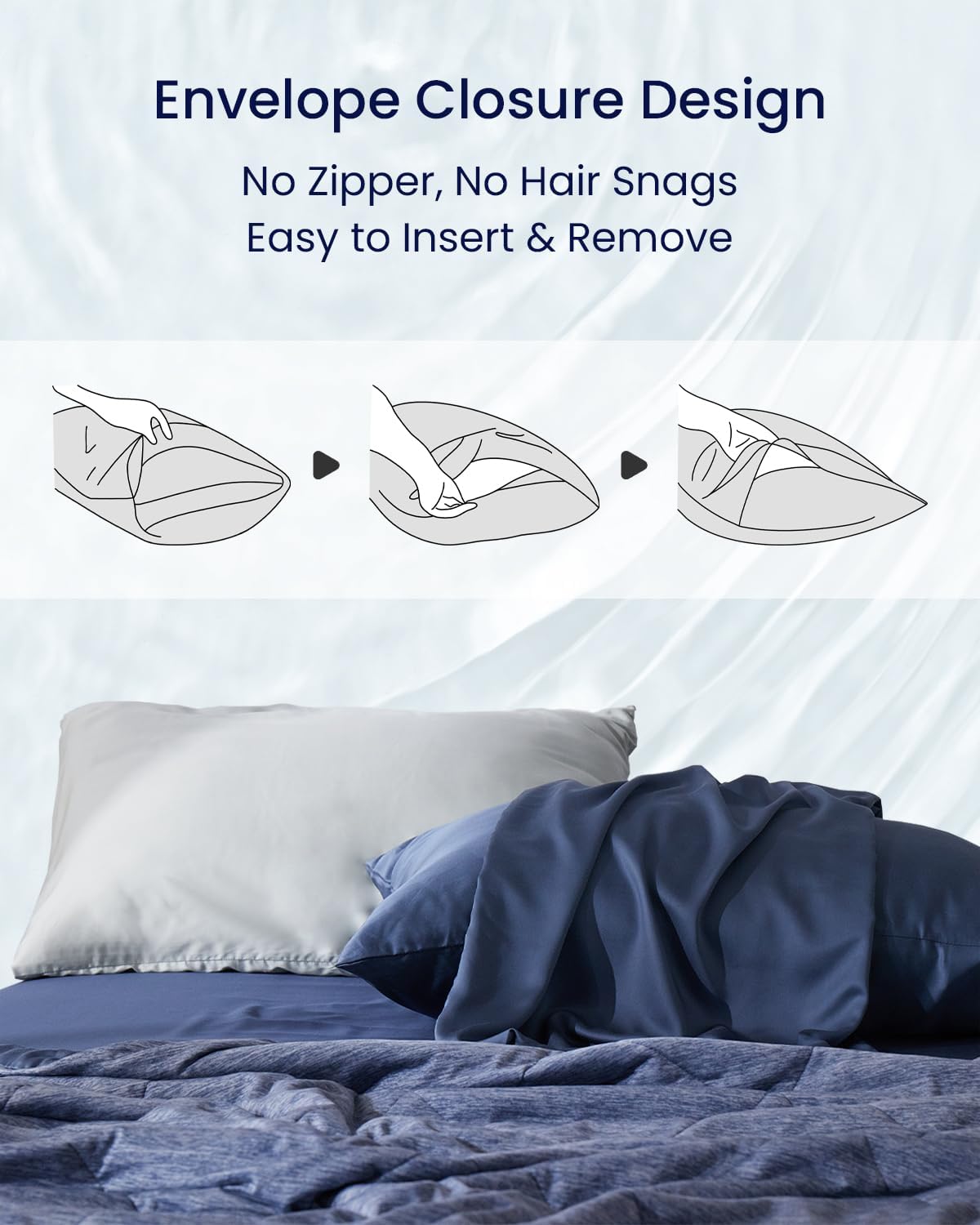 ZonLi ZMagic Cooling Pillow Cases King Size Set of 2 Viscose Derived from BambooSilky Soft Breathable Cold Pillow Covers Cooling Pillowcases for Hair and Skin 20x36 Inches01  Blue Ashes
