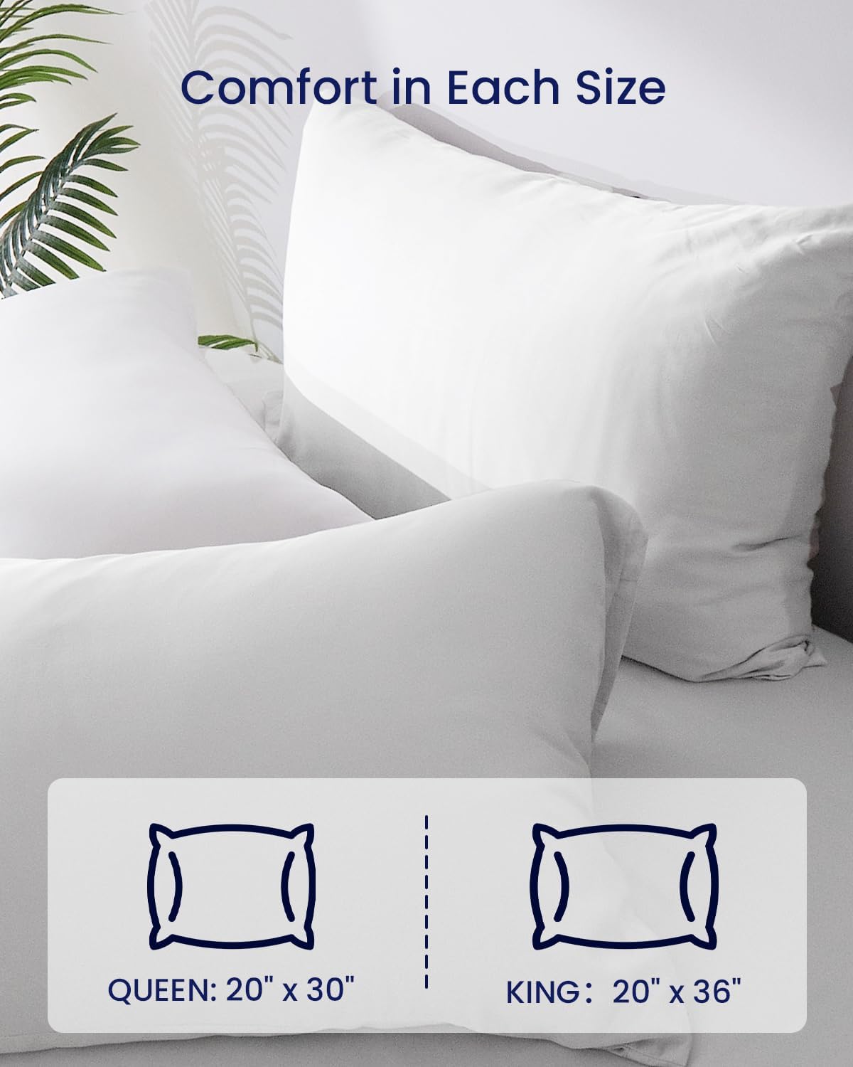 ZonLi ZMagic Cooling Pillow Cases King Size Set of 2 Viscose Derived from BambooSilky Soft Breathable Cold Pillow Covers Cooling Pillowcases for Hair and Skin 20x36 Inches05  Snow White