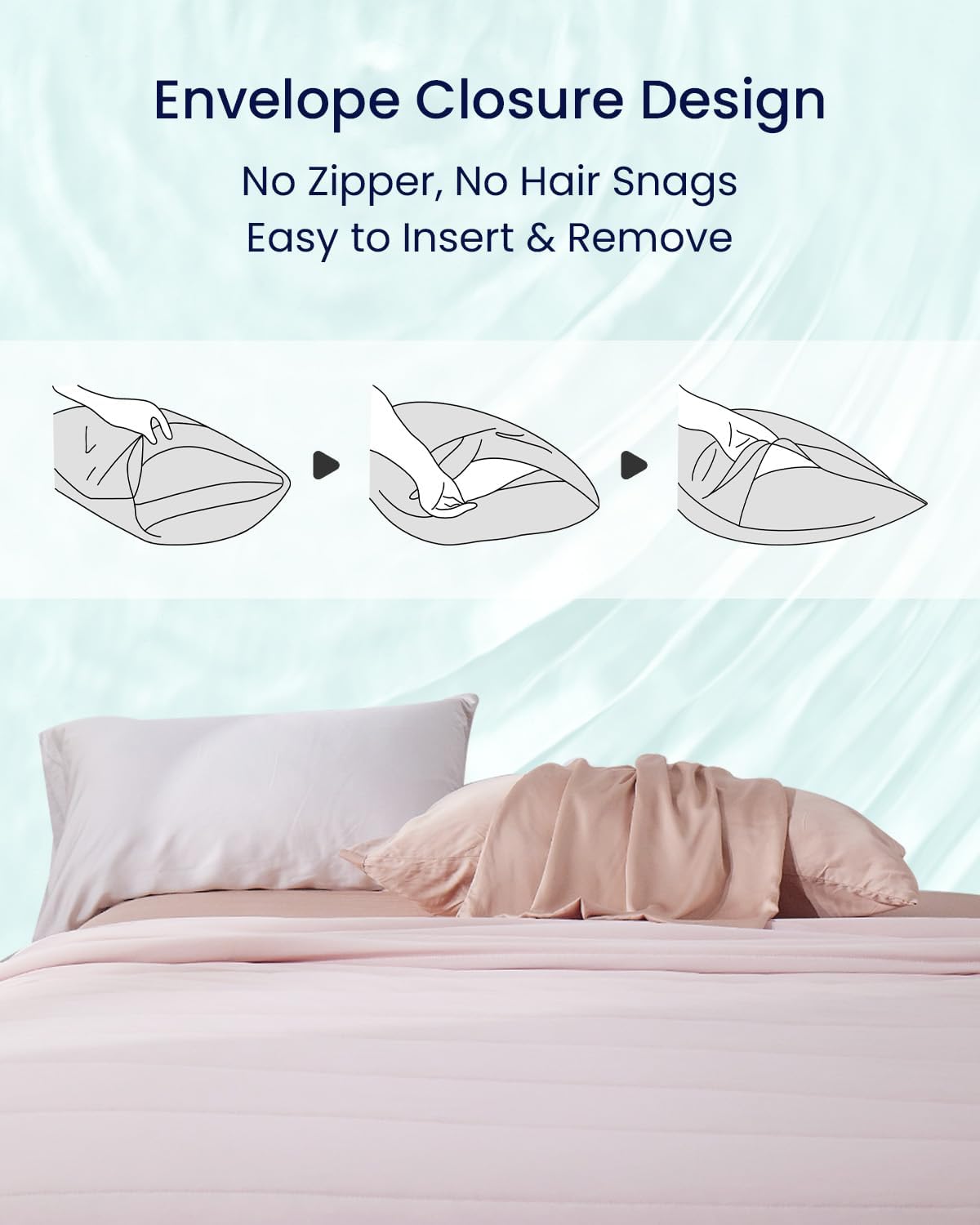ZonLi ZMagic Cooling Pillow Cases King Size Set of 2 Viscose Derived from BambooSilky Soft Breathable Cold Pillow Covers Cooling Pillowcases for Hair and Skin 20x36 Inches09  Cameo Rose