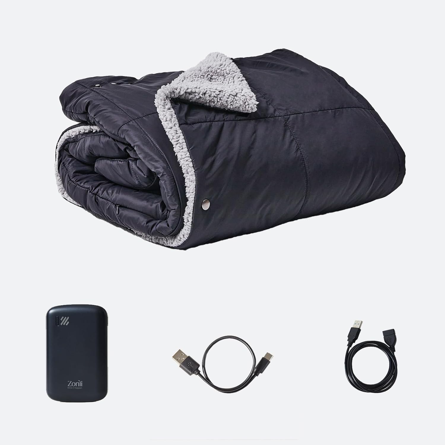 ZonLi ZStyle Battery Operated Heated Blanket Wearable Portable Heated Blanket Cordless with 10000mAH Battery Best for Office Outdoor Camping Heated Jacket 3 Heating Levels 74V Tailored CamelOriginal Black