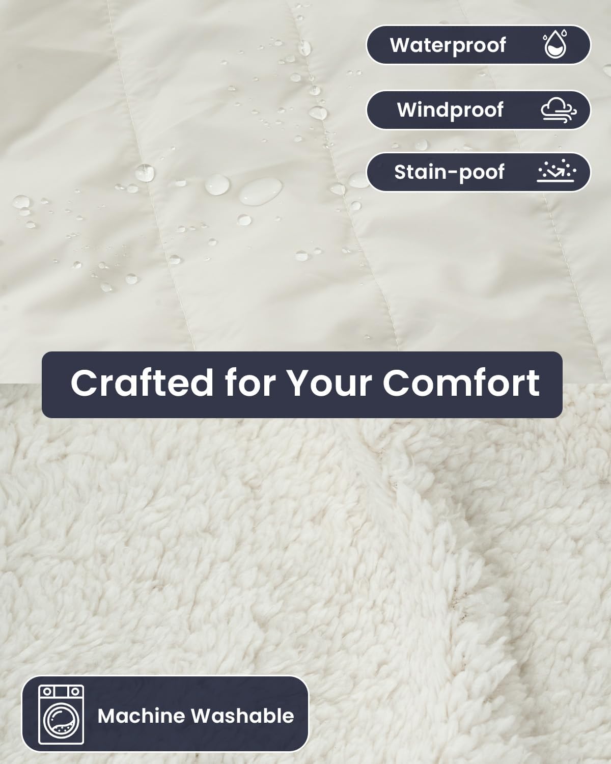 ZonLi ZStyle Battery Operated Heated Blanket Wearable Portable Heated Blanket Cordless with 10000mAH Battery Best for Office Outdoor Camping Heated Jacket 3 Heating Levels 74V Tailored CamelTailored Beige