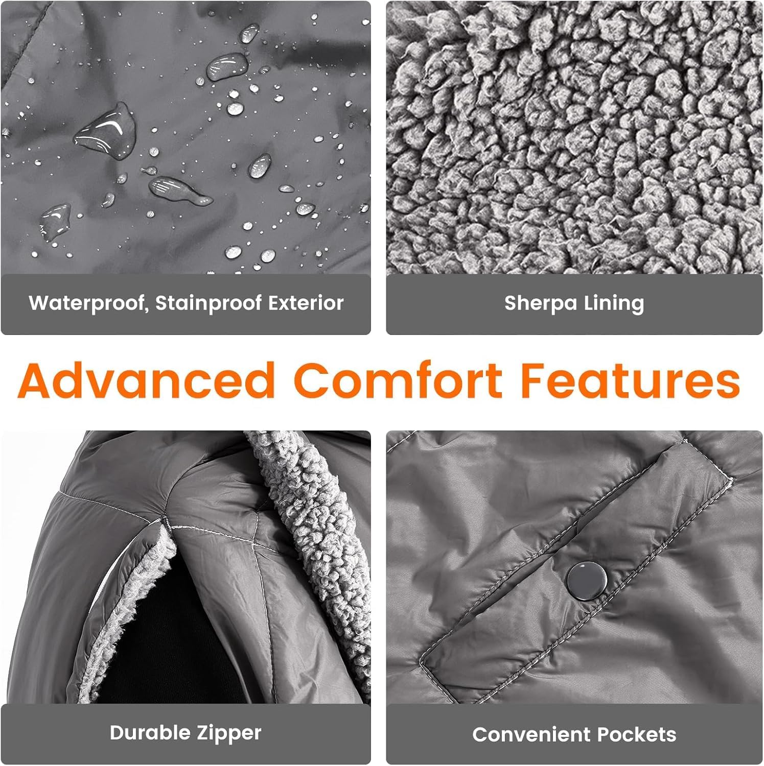 ZonLi ZStyle Battery Operated Heated Blanket Wearable Portable Heated Blanket Cordless with 10000mAH Battery Best for Office Outdoor Camping Heated Jacket 3 Heating Levels 74V Tailored CamelLight Grey
