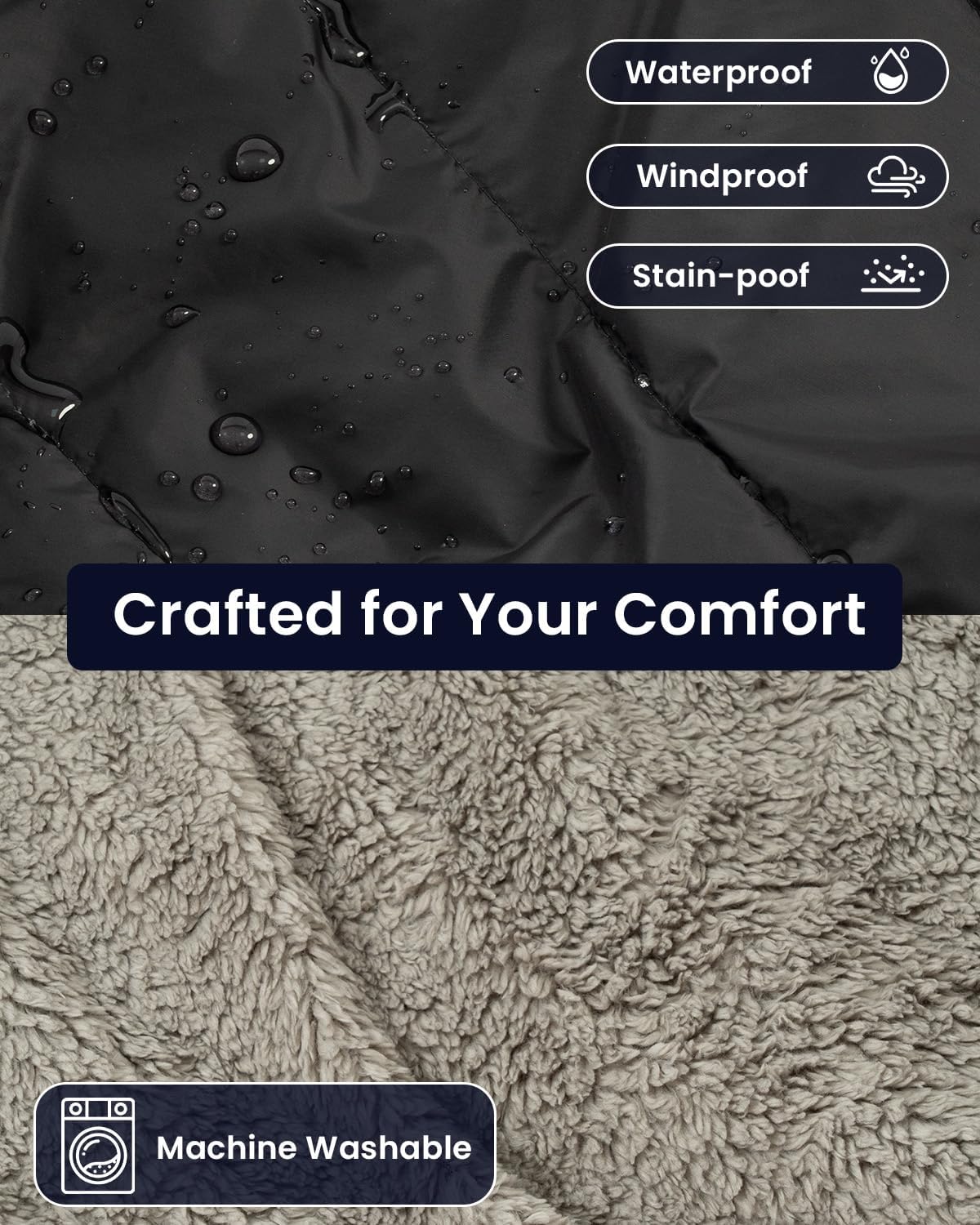 ZonLi ZStyle Heated Blanket Battery Operated Wearable Cordless Heated Blanket with 10000mAH Battery Portable Rechargeable Heated Jacket for Office Outdoor 3 Heating Levels 74V Tailored Black