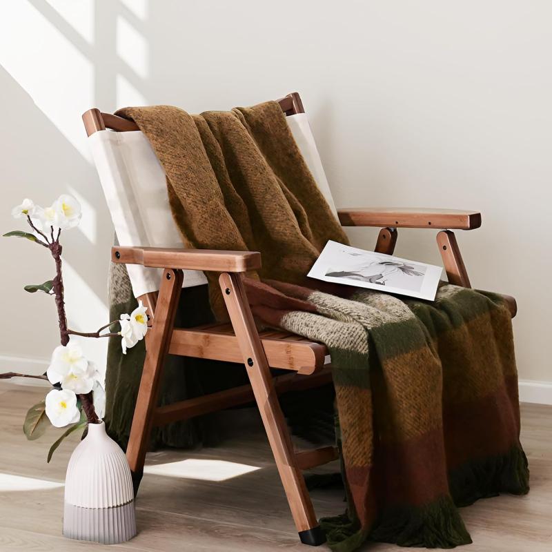 ZonLi Brown Throw Blanket 50quot x 60quot Fall Decorative Classic Blankets with Tassel for Couch Bed Sofa Chair Outdoor Cozy Warm Lightweight Blankets BrownBrown Yellow