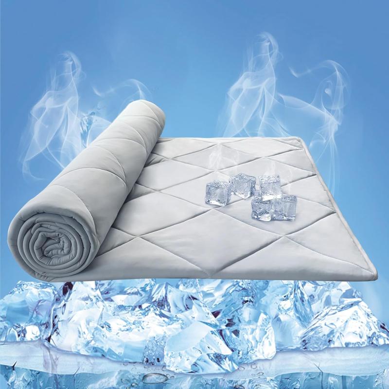 ZonLi Cooling Blanket Twin Size Cooling Blanket with Breathable Fabric Perfect for Hot Sleepers and Night Sweats Ideal for Summer ampamp Warm Climate Light Grey 60quotx80quot