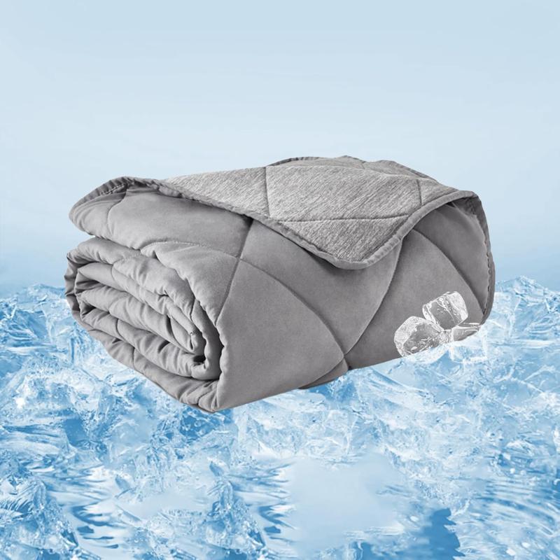 ZonLi Cooling Blanket for Hot Sleepers ampamp Night Sweats  Lightweight King Size Cooling Blanket  QMax ampgt04  Stay Cool All NightBeachside Village 90quotx108quotMixed Grey