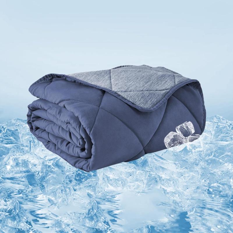 ZonLi Cooling Blanket for Hot Sleepers ampamp Night Sweats  Lightweight King Size Cooling Blanket  QMax ampgt04  Stay Cool All NightBeachside Village 90quotx108quotMixed Blue