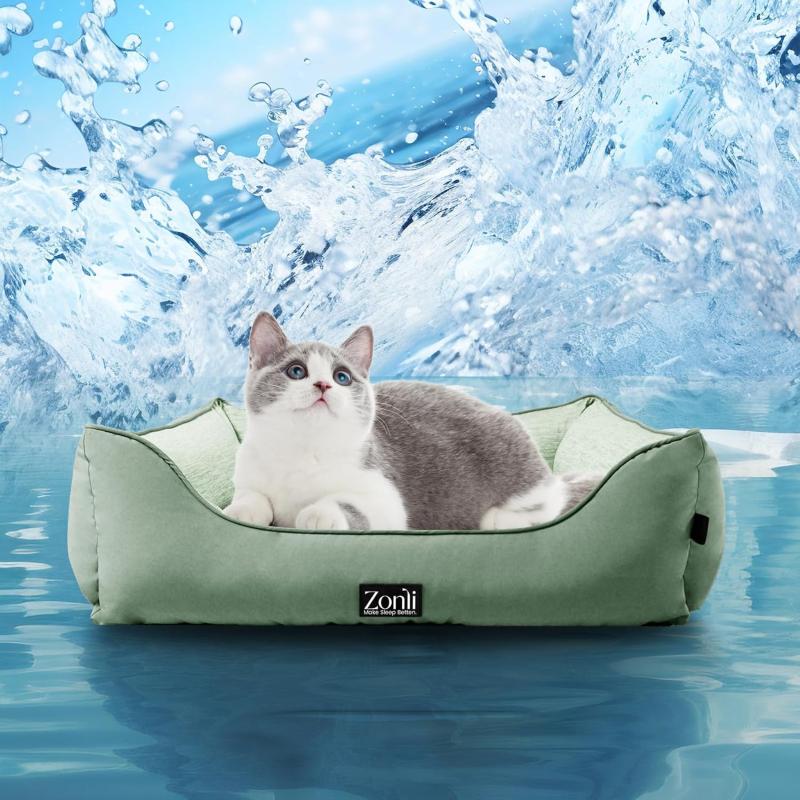 ZonLi Dog Cooling Mat 59quot x 40quotExtra Large Cooling Pad Reversible Cool ampamp Warm Pet Cool Mats for Dog and Cat use in Crate Kennel Bed Sofa Machine Washable NonGel Glacial GreyGreen
