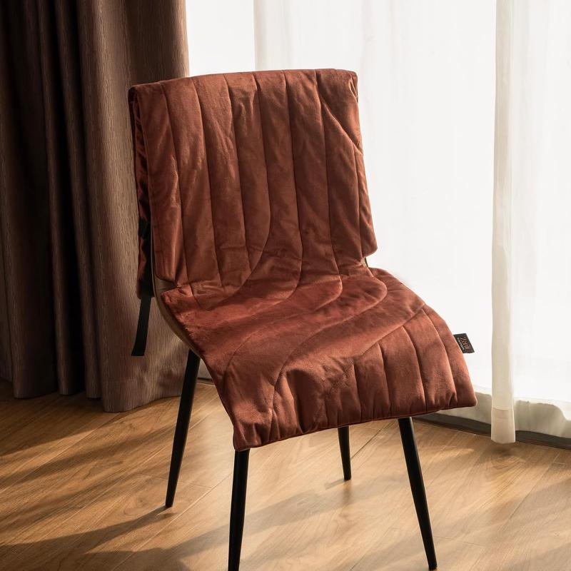 ZonLi Dutch Velvet USB Heated Pad for Chair Sofa and Couch Portable Cordless 5V Electric Heated Cushion with 3 Heat Levels 104F 140F includes 492feet USB Extension CableBurgundyBurgundy