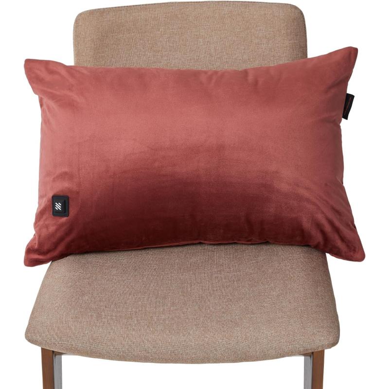 ZonLi Heated Lumbar Support Pillow for Office Chair USB Heated Throw Pillow for Pain Relief Dutch Velvet Heated Back Pillow Couch Cusion 3 Heat Settings Removable and Washable PillowcaseBurgundy