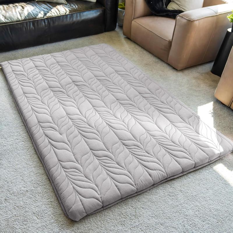 ZonLi Japanese Floor Mattress Futon Mattress Full Size Thicken Roll Up Tatami Mat w 100 Cotton Washable Cover Portable ampamp Foldable Floor Bed Mattress for Sleeping Dormitory Adult Kids CoffeeGrey